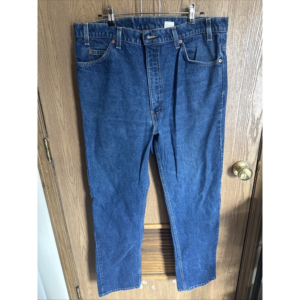 Levis 505 Orange Tab 90s Jeans Mens 40x32 Dark Wash Regular Straight USA Vintage
